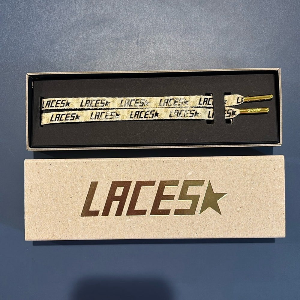 BRAND NEW GOLDEN GOOSE LACES (gold and white)